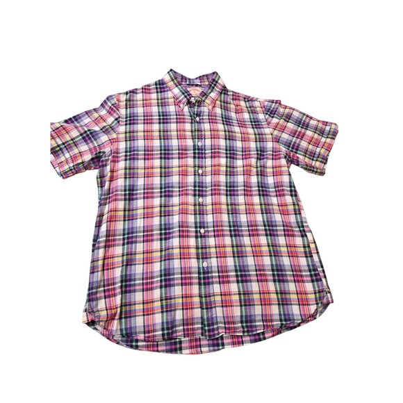 Brooks Brothers Button Down Shirt Men's XL Plaid 100% Cotton Short Sleeve E20.4 - Picture 5 of 12